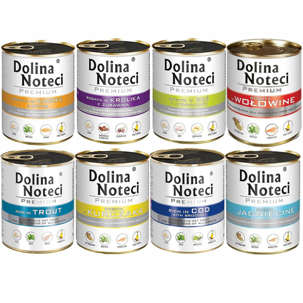 Vlhké krmivo pro psy Dolina Noteci Premium mix chutí 8x800 g