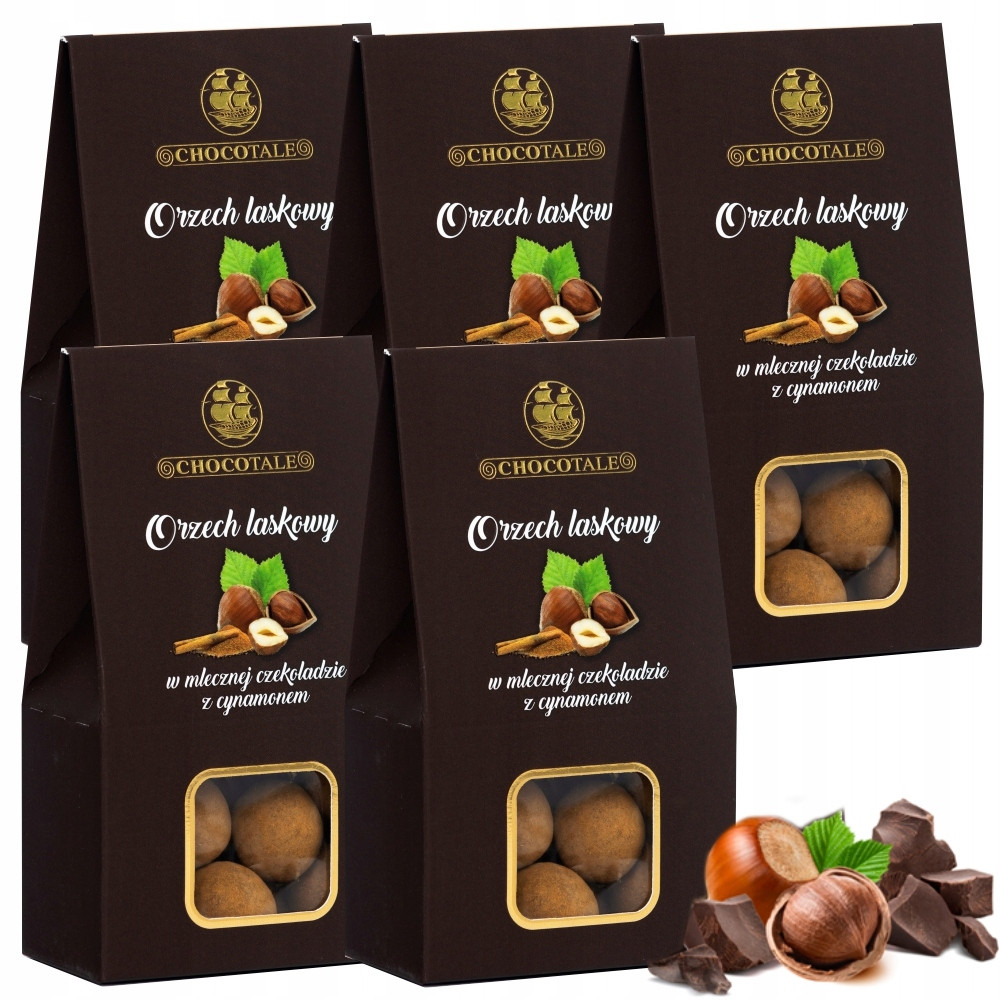 5X Lískové Ořechy V Mléčné Čokoládě Se Skořicí Chocotale 100G