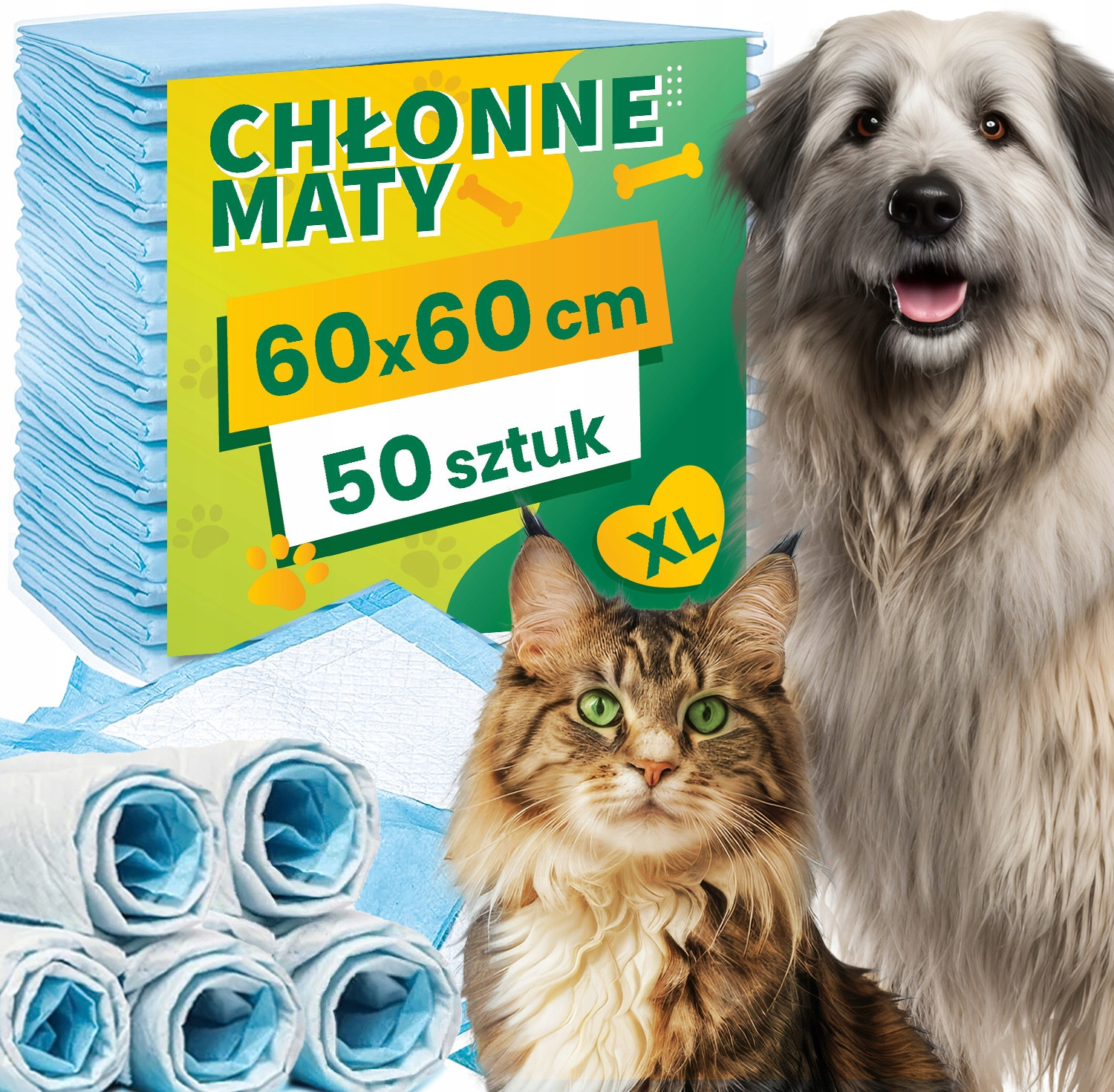 50 ks Hygienické Podložky pro psa kočku Savé Podložky učení 60x60