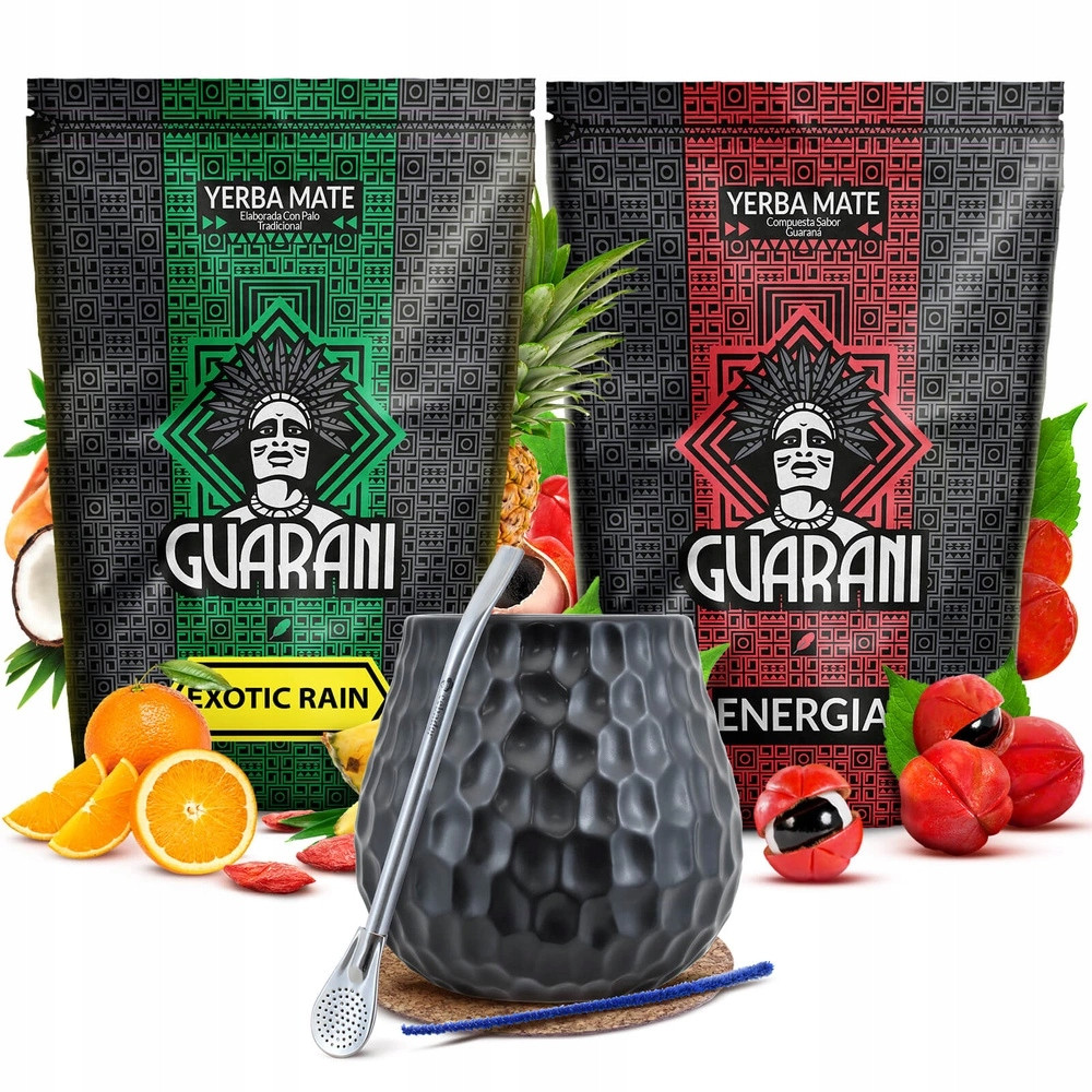 Yerba Mate Set Guarani Energy Exotic Rain tykev a bombilla 2x500g 1kg