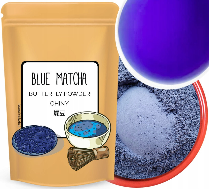Blue Matcha Klitoria Butterfly Pea Mletý květ Klitorie 100g Čaj