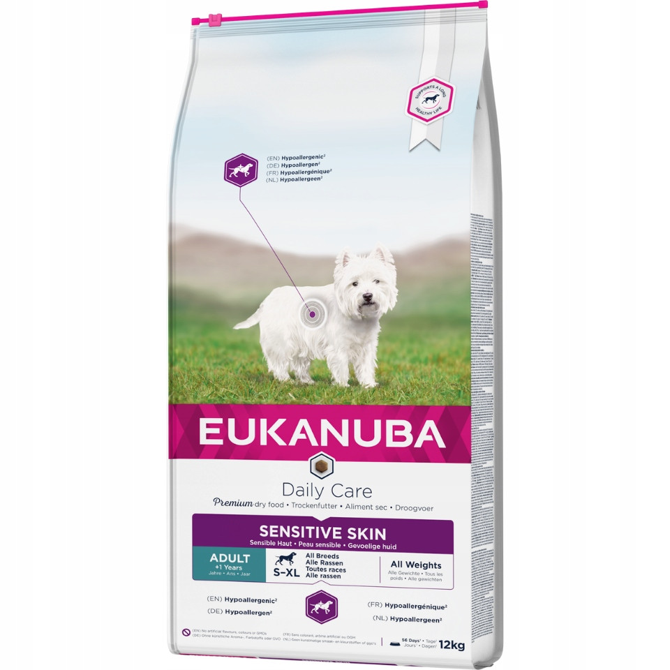 krmivo krmivo pro citlivou pokožku Eukanuba Daily Care pro dospělé 2 x 12 kg