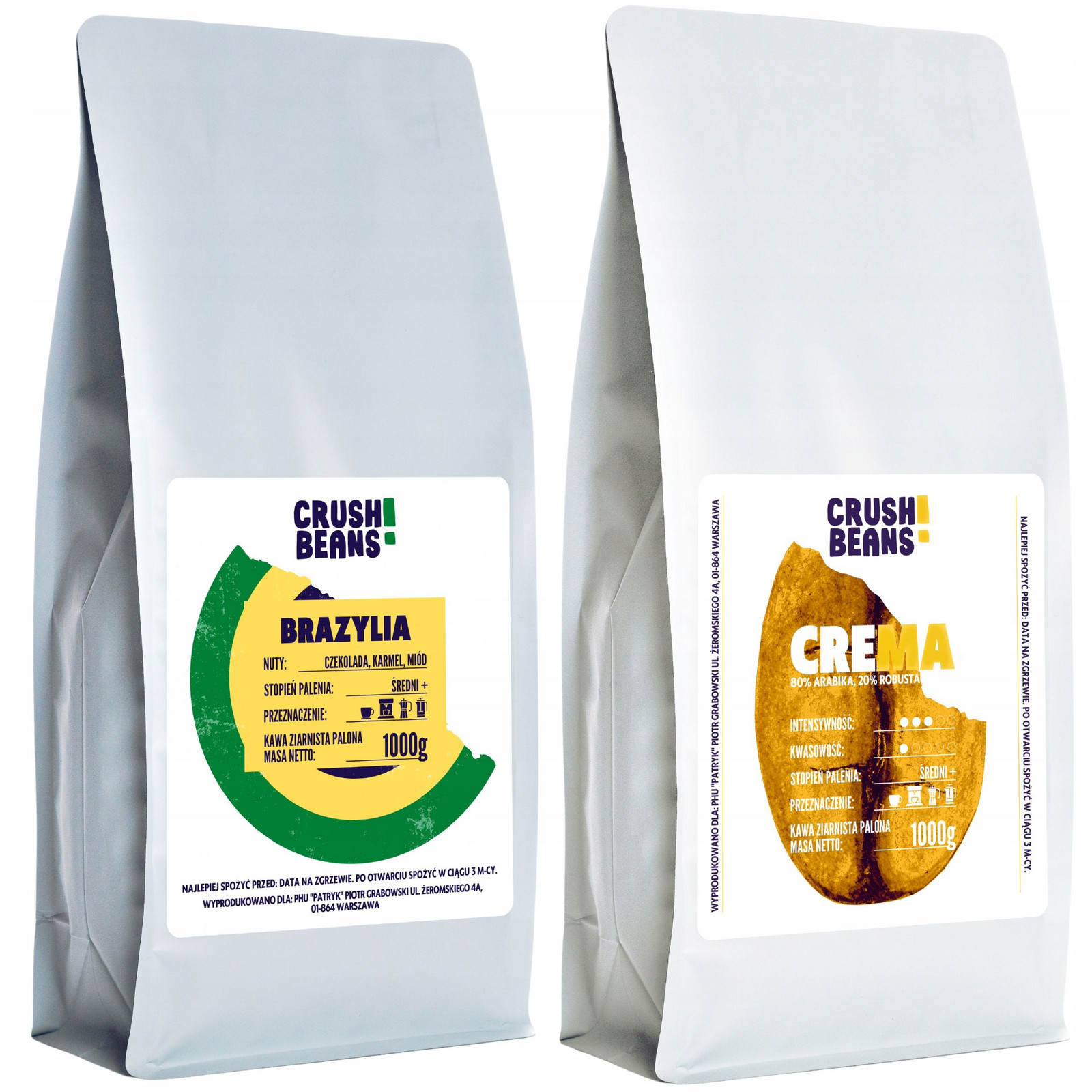 Zrnková káva 2kg Brazylia Crema Crush Beans