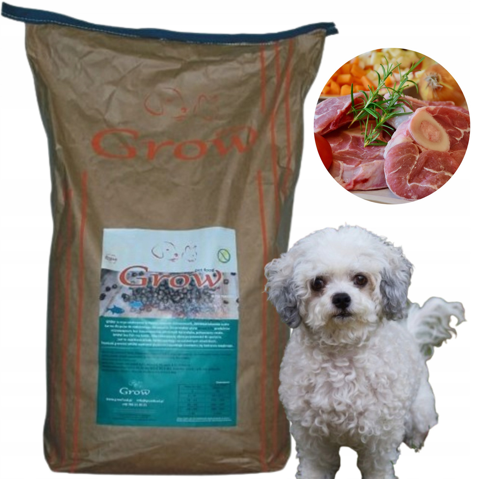 Grow Kachna s rybou Junior S/m Bezlepkové suché Krmivo pro štěňata 14 kg