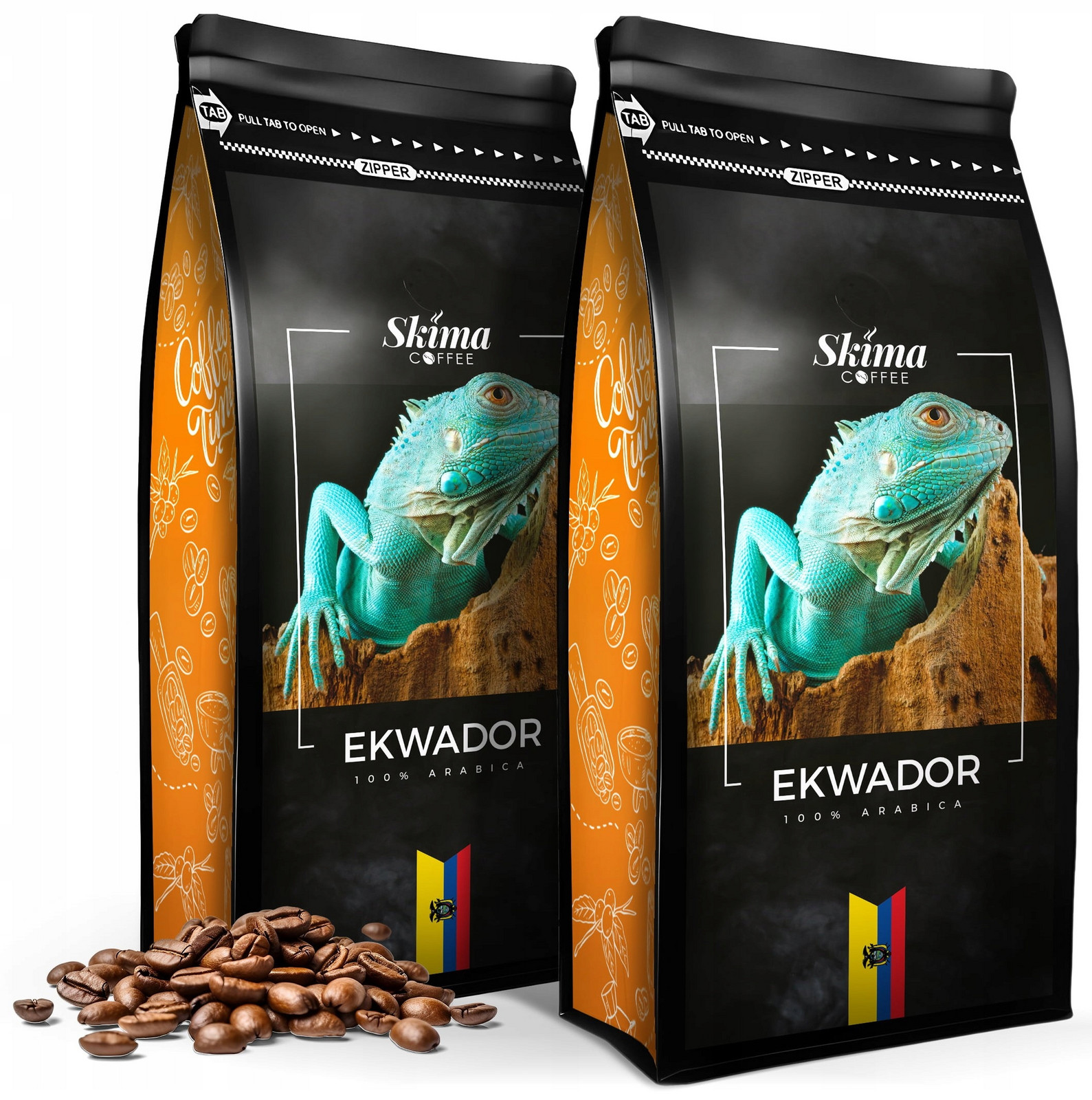 Káva zrnková 2x1 kg Ekvádor 100% Arabica Čerstvě pražená do kávovaru +dárek