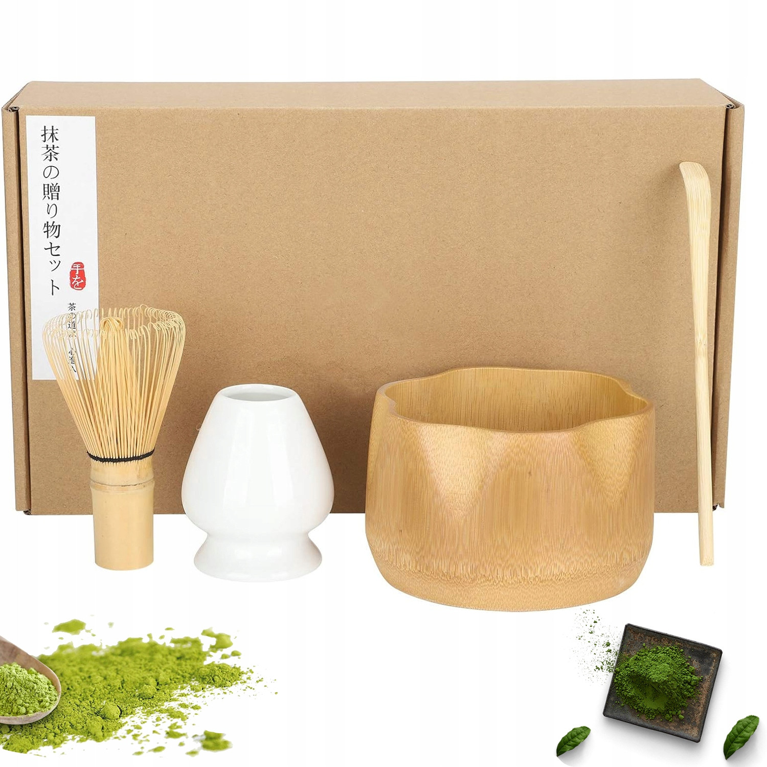 Bambusový Dárkový Čaj Matcha Chashaku Šlehací Metla Lžíce Nástroj