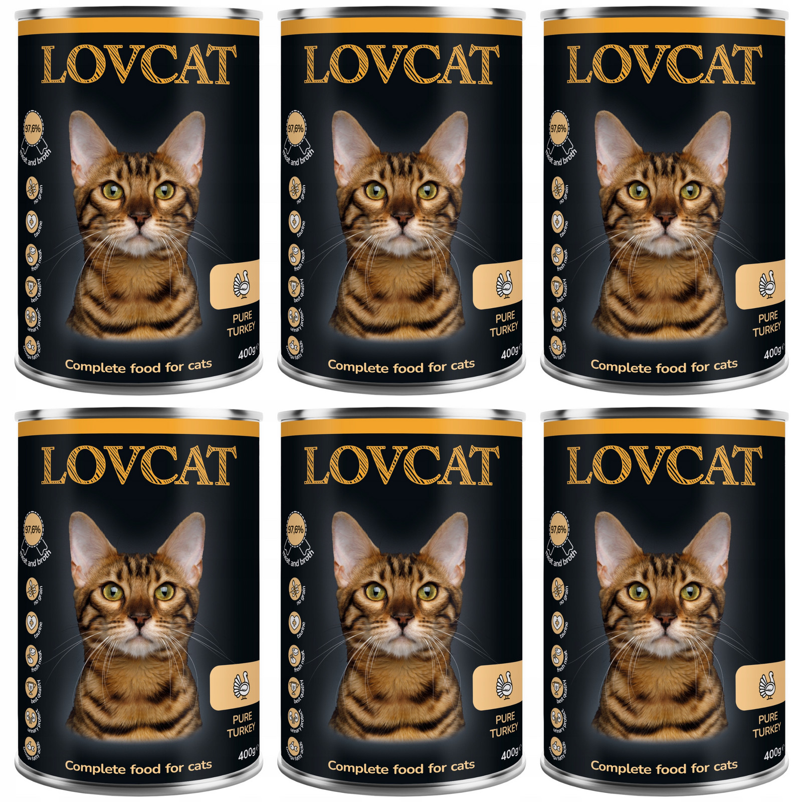 Lovcat Turkey krmivo pro kočky krůta 12 x 400g Set