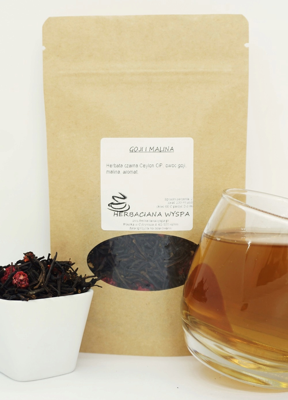 Goji A Malina 500 g čaj černý s ovocem baaaardně lahodný