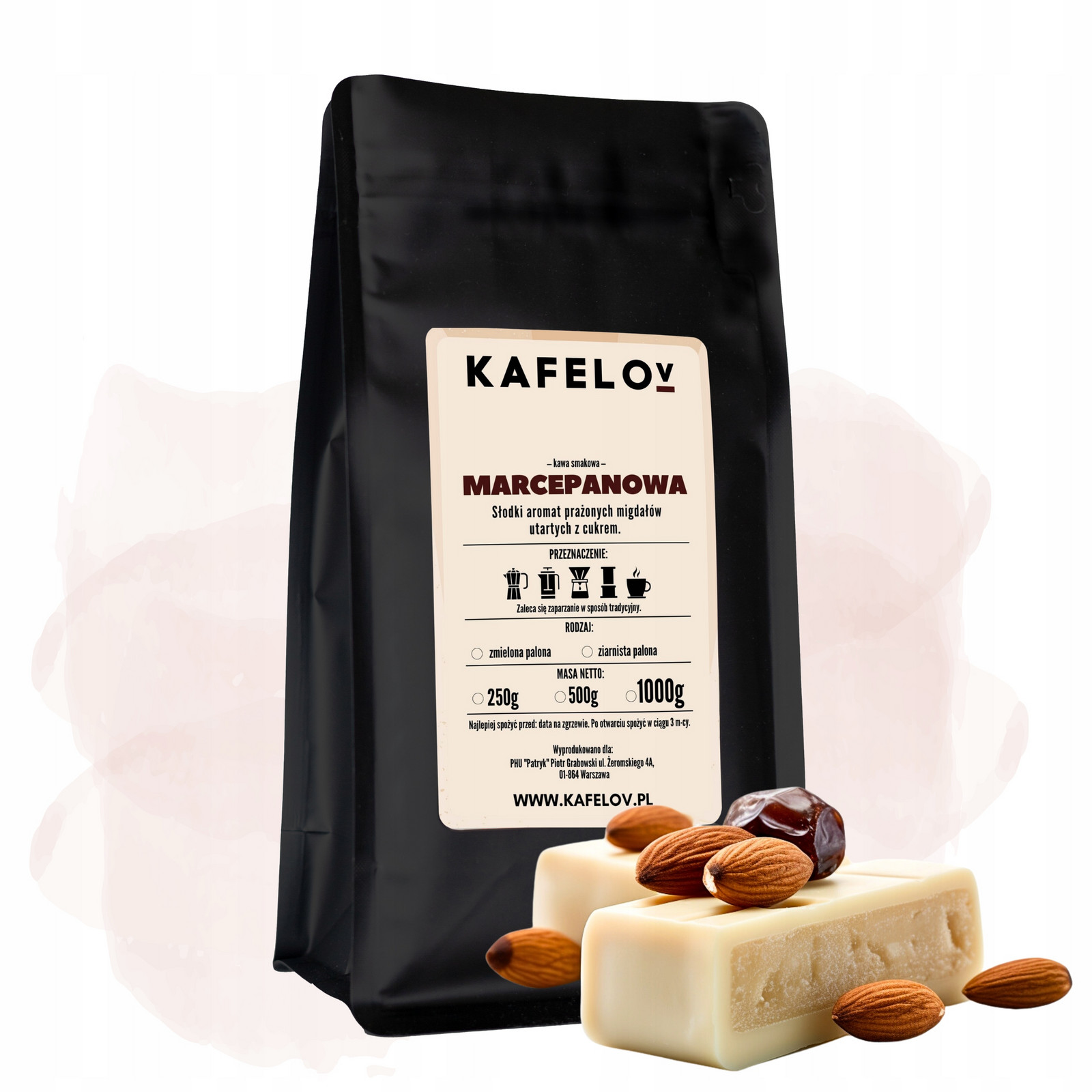 Káva Kafelov ochucená Marcepan 1000G mletá