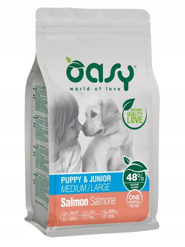 Oasy Salmon Salmone Puppy & Junior M/L 12kg