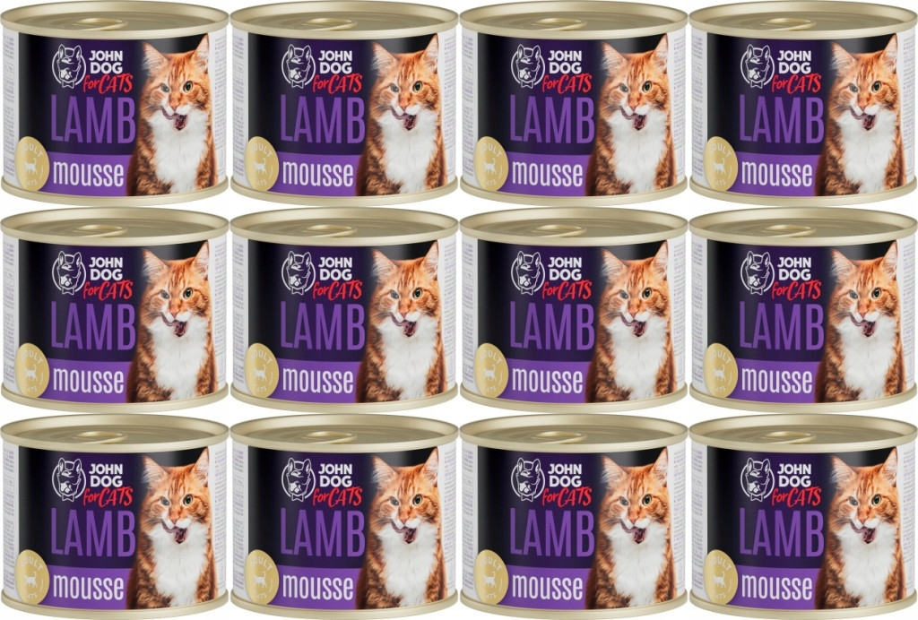 John Dog for Cats Jehněčí pěna 12 x 200 g