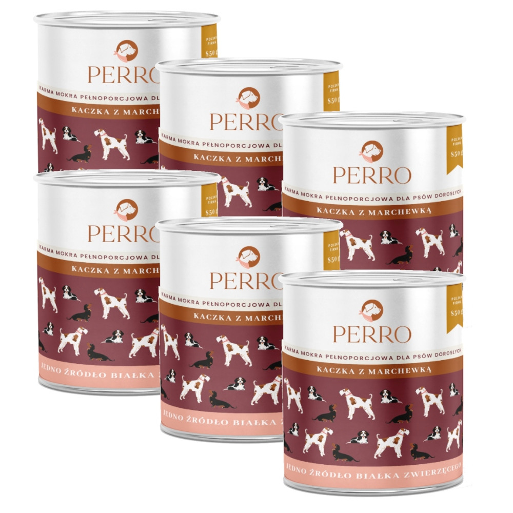 Perro Vlhké krmivo pro psy mono kachna s mrkví 6x850 g