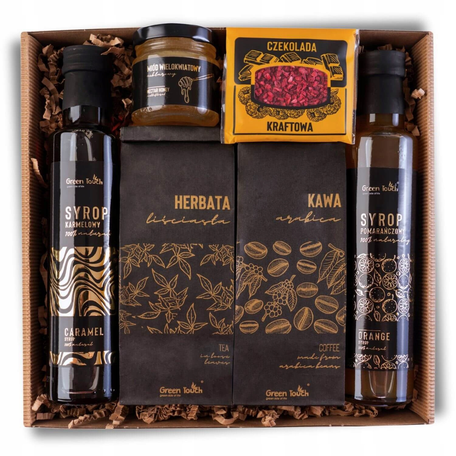 Set Dárkový Koš dárek sirupy čaj káva med přírodní box