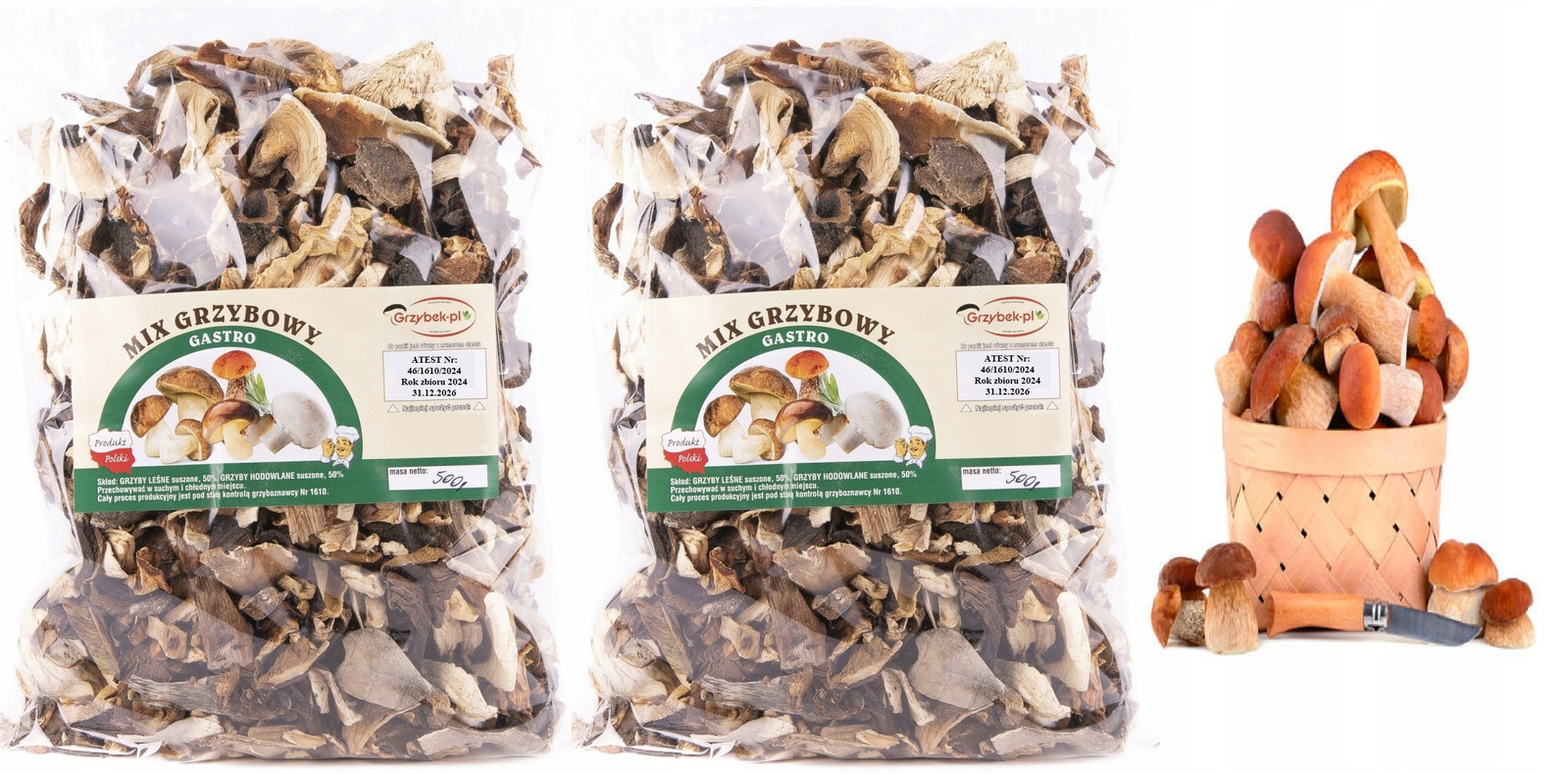 Gastro Houbový MIX 1kg Pl Atest 2024 Nová Sklizeň lesních a chovných hub