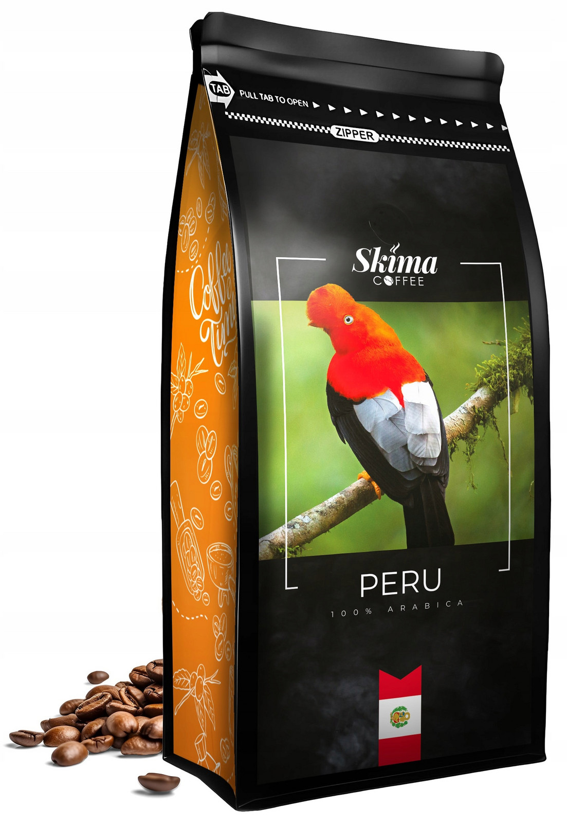 Káva zrnková 1 kg Peru 100% Arabica Čerstvě pražená do kávovaru Dárek