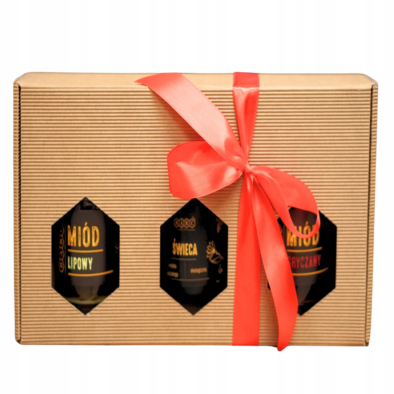 Dárková sada krabička vroubkované medy se svíčkou Nová Řada