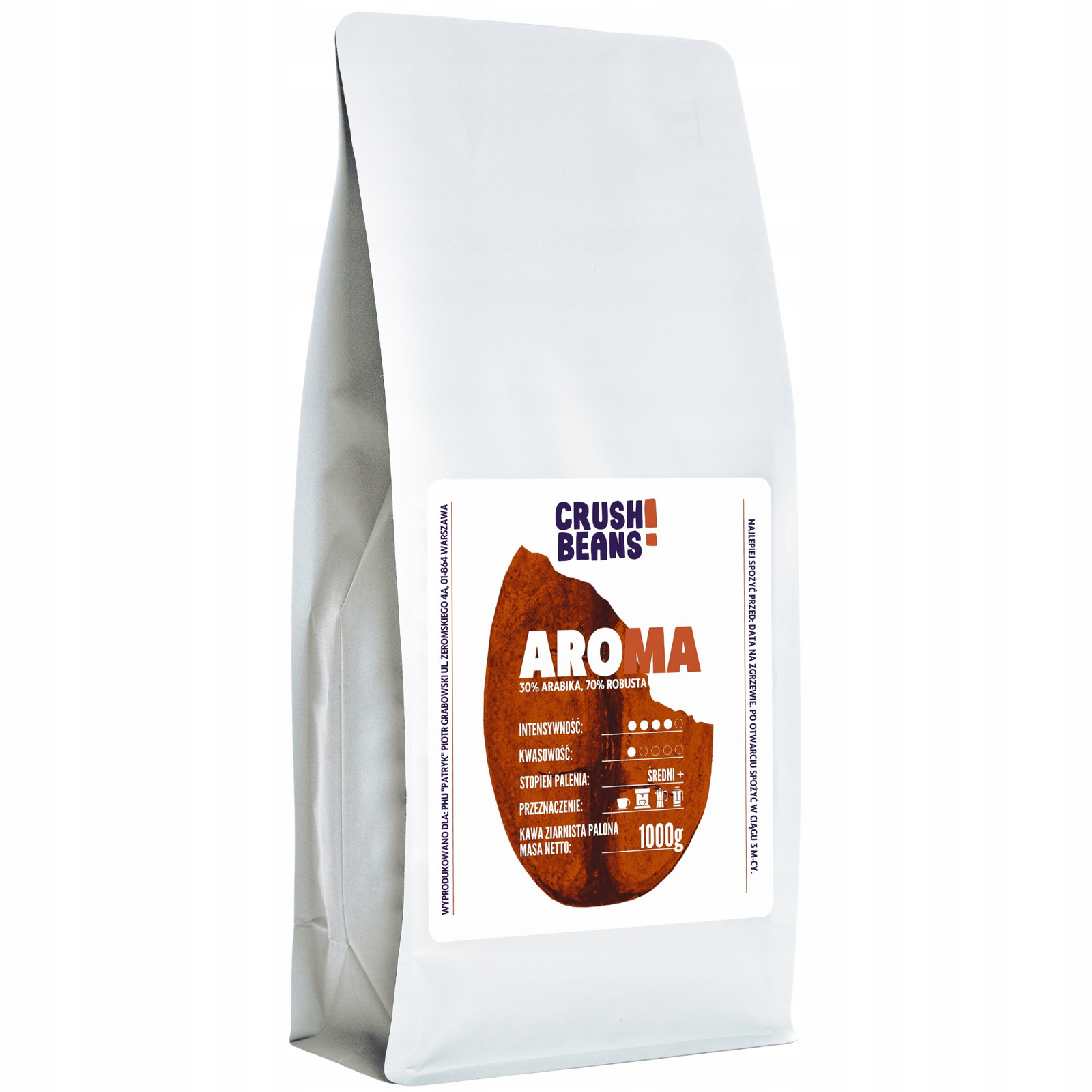 Zrnková káva 1kg Aroma Crush Beans čerstvě pražená