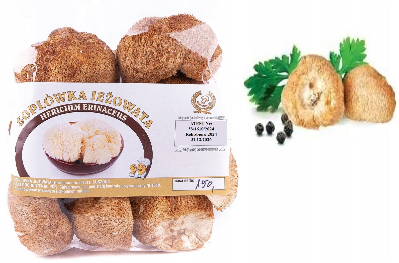 Korálovec Ježatý (Hericium erinaceus) Klobouky 150 g sušené houby