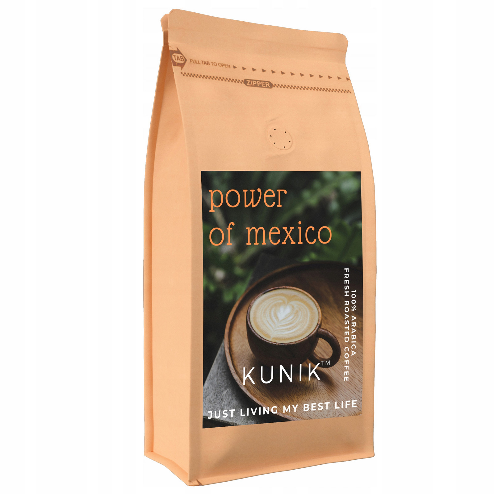 Káva zrnková 1kg Čerstvě Pražená 100% Arabica Kunik Power of Mexico