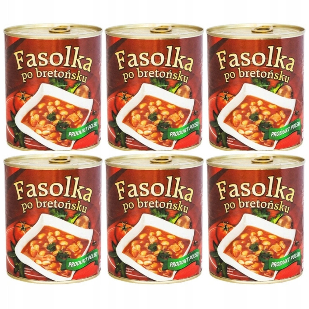 Fazole po bretaňsku v plechovce amk 800 g, ideální pro kempování, 6 kusů