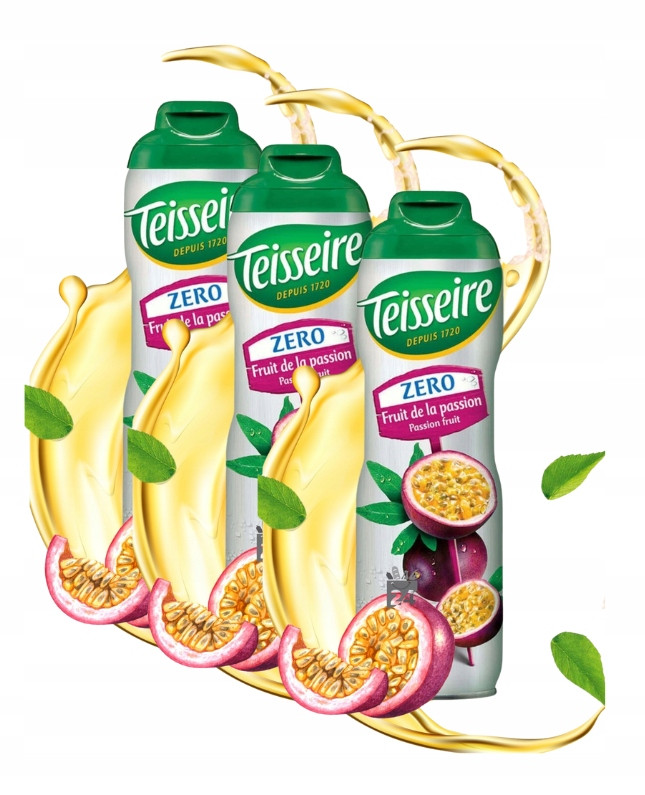Sirup koncentrát marakuja Bez Cukru 3x600 ml na 4l nápoje Teisseire