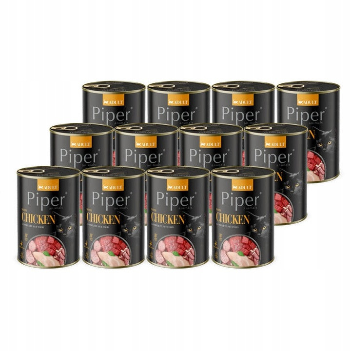 Krmivo mokré pro kočky Piper Dolina Noteci kuře 12x400g