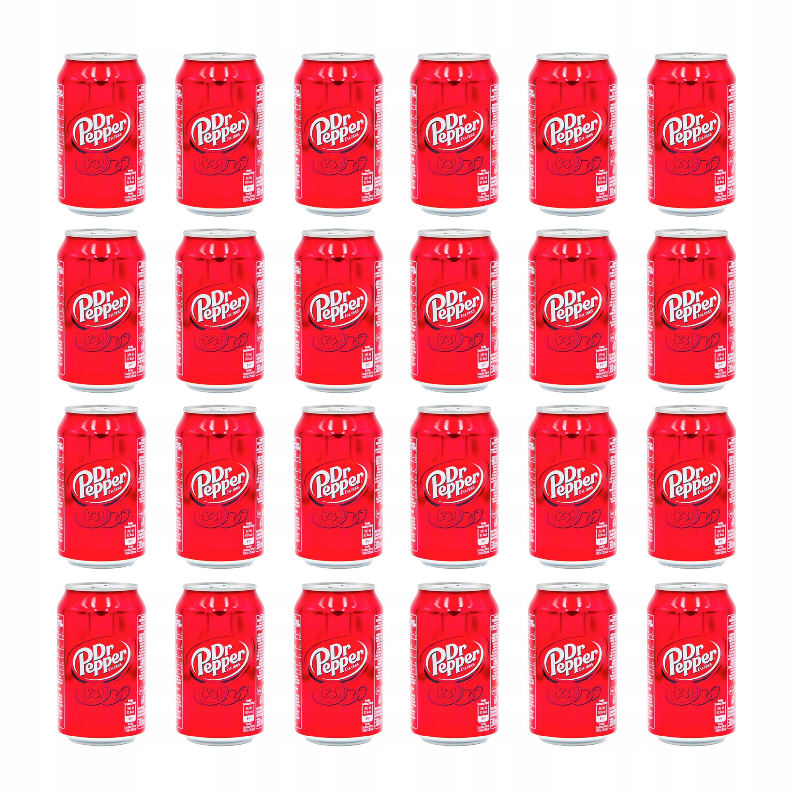 24x Sycený nápoj Dr Pepper Regular plechovka 330 ml