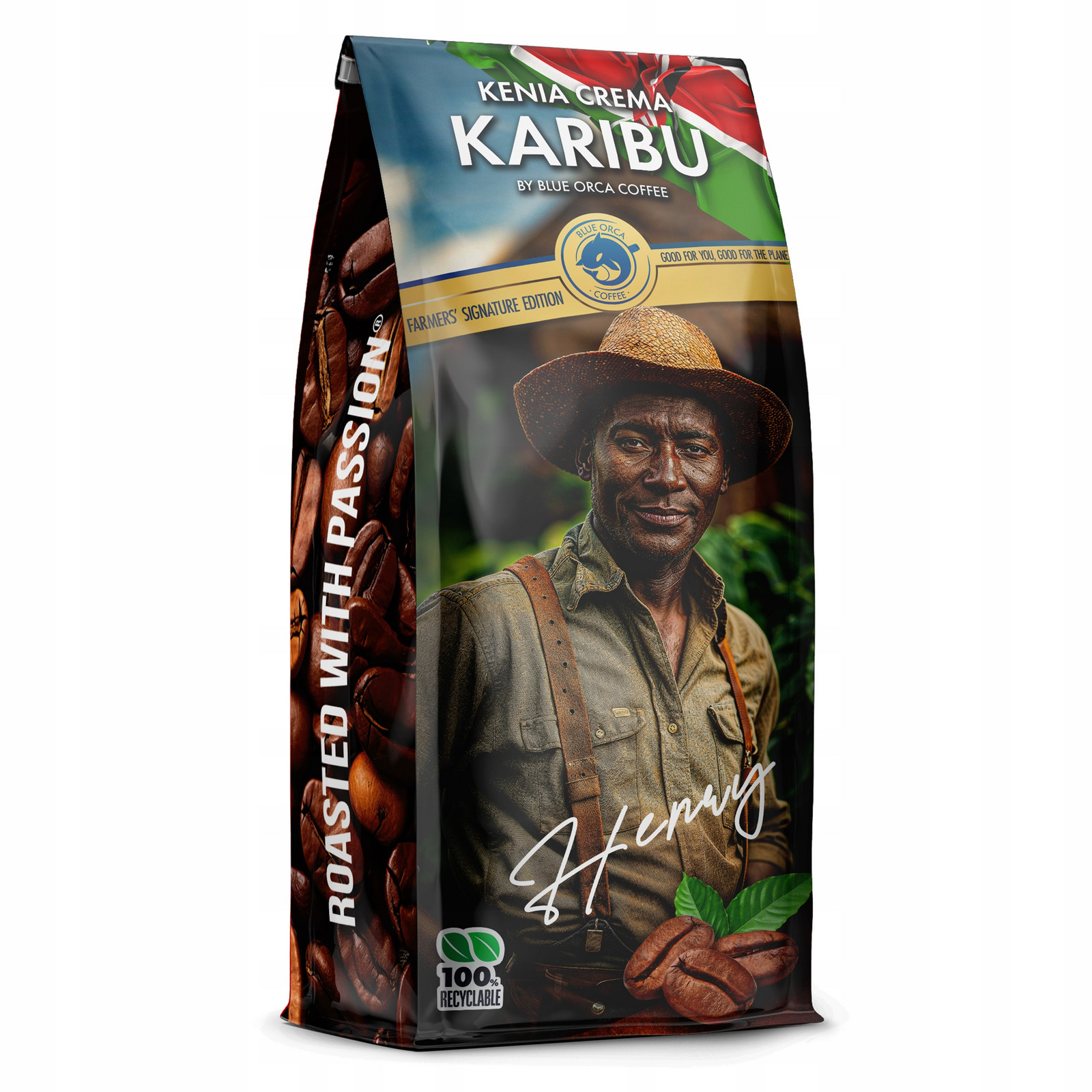Kenia Caribu Crema Káva zrna 1kg Farmers Limited Edition Blue Orca