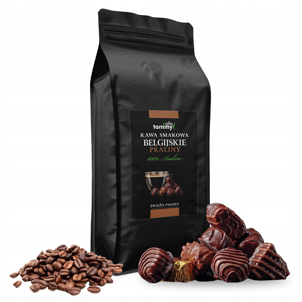 Káva ochucená zrnková 1kg 100% Arabica Tommy Cafe Belgické Pralinky