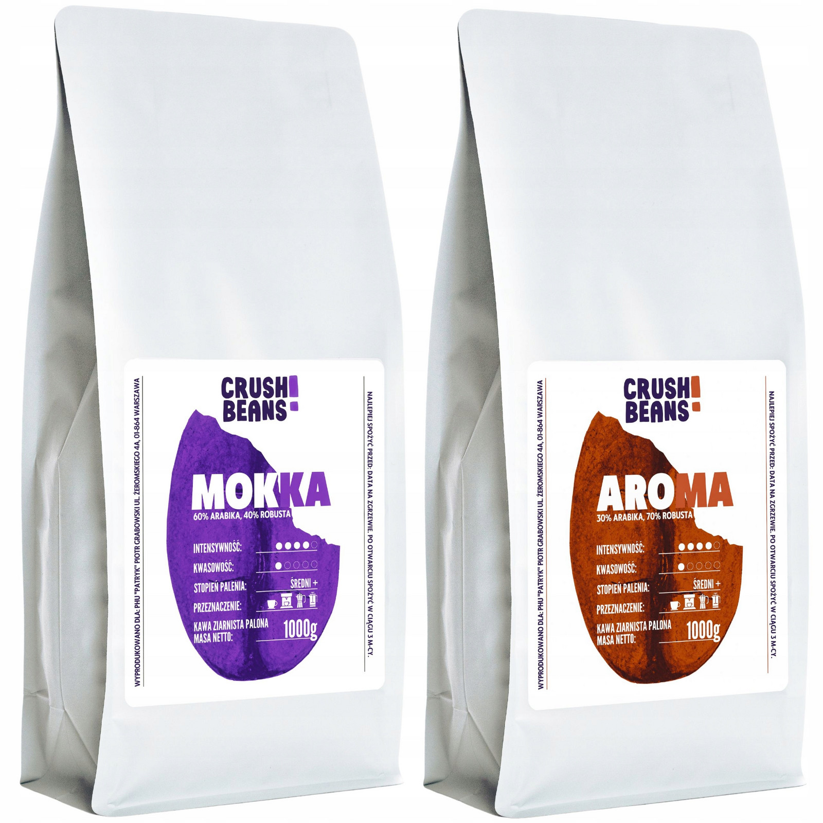 Mletá káva 2kg Mokka+aroma Crush Beans MIX