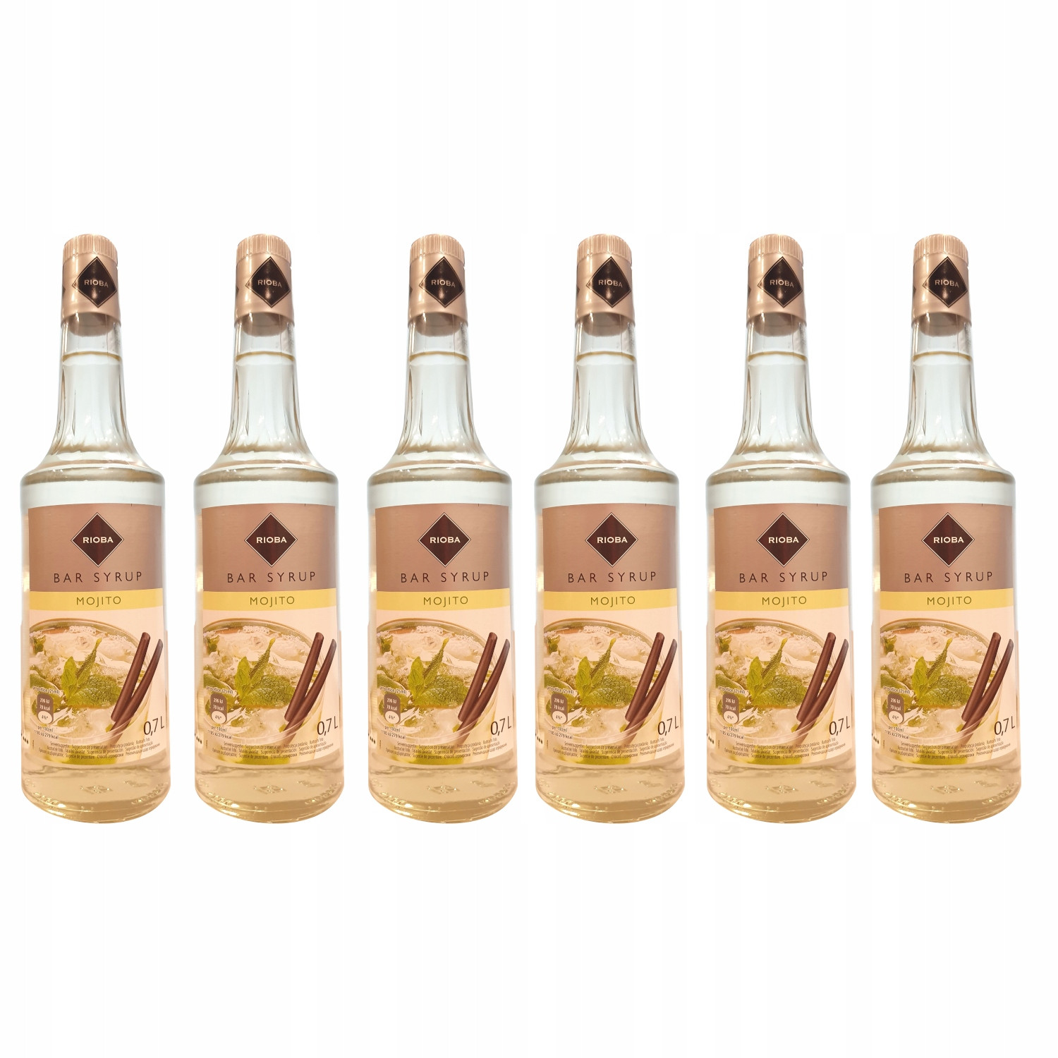 6x barmanský sirup Rioba na nápoje Mojito 0,7 l