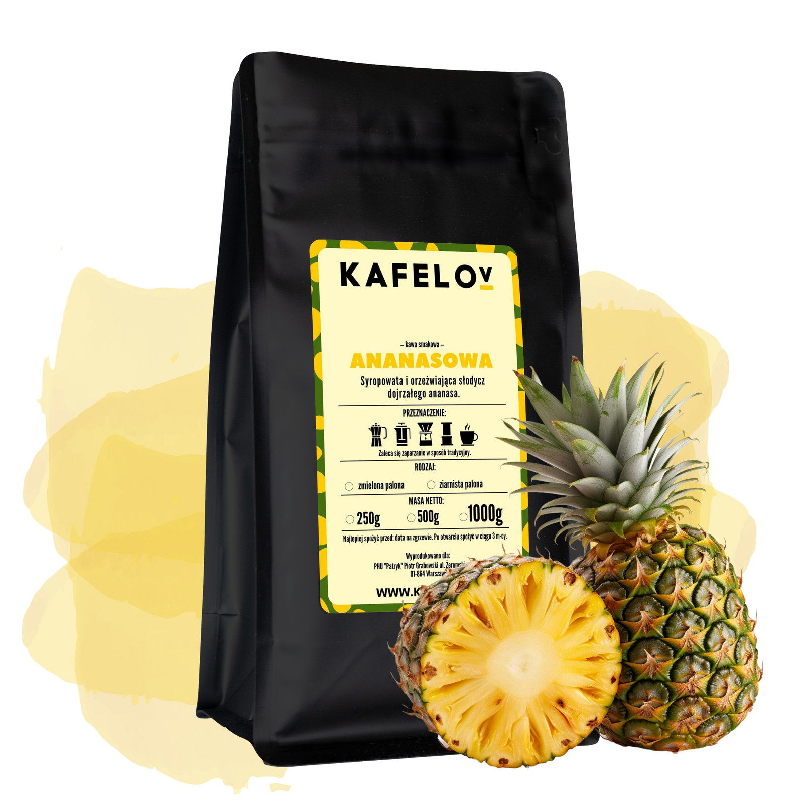Káva Kafelov ochucená Ananasová 1000g zrno