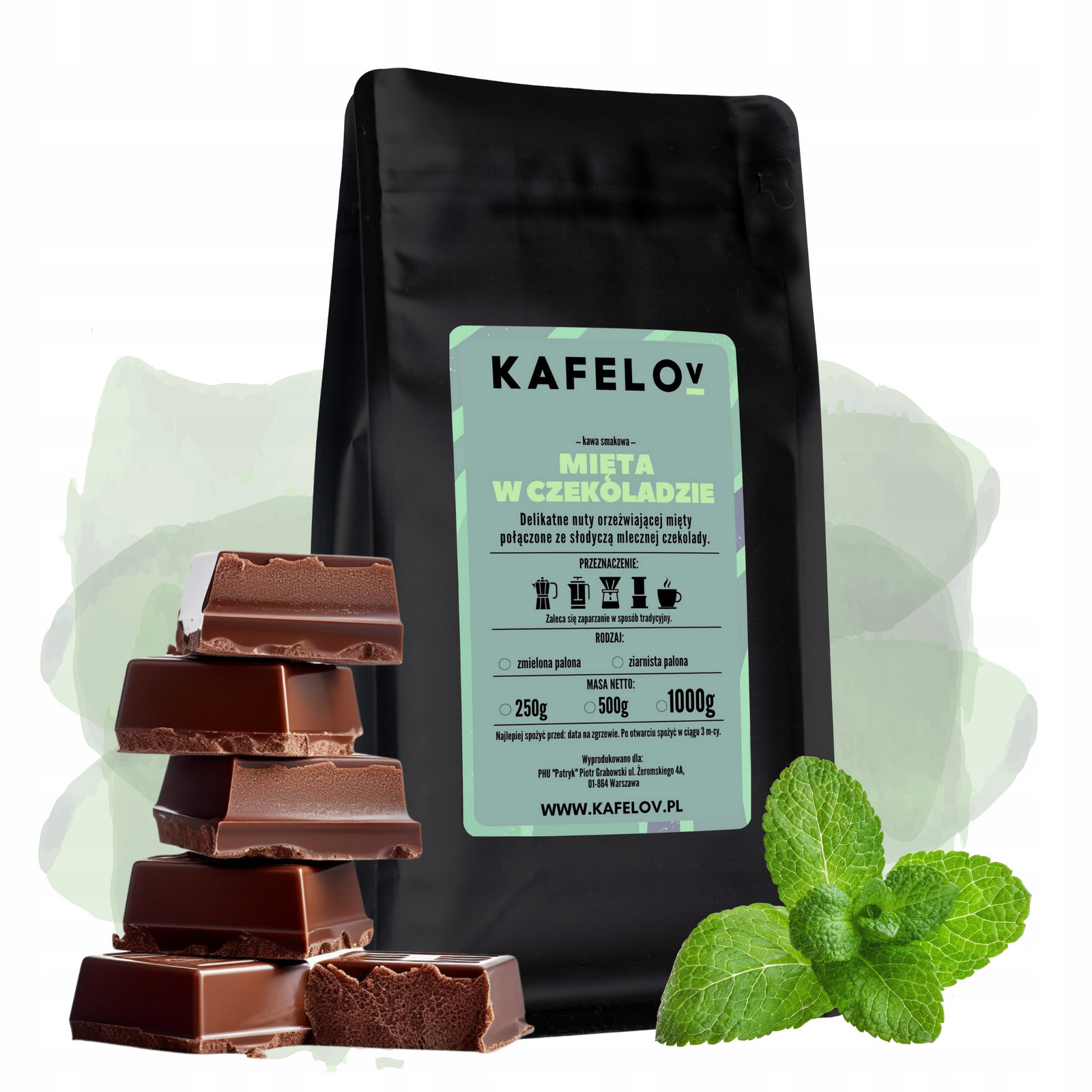 Káva Kafelov Máta V Čokoládě 1000G Mletá