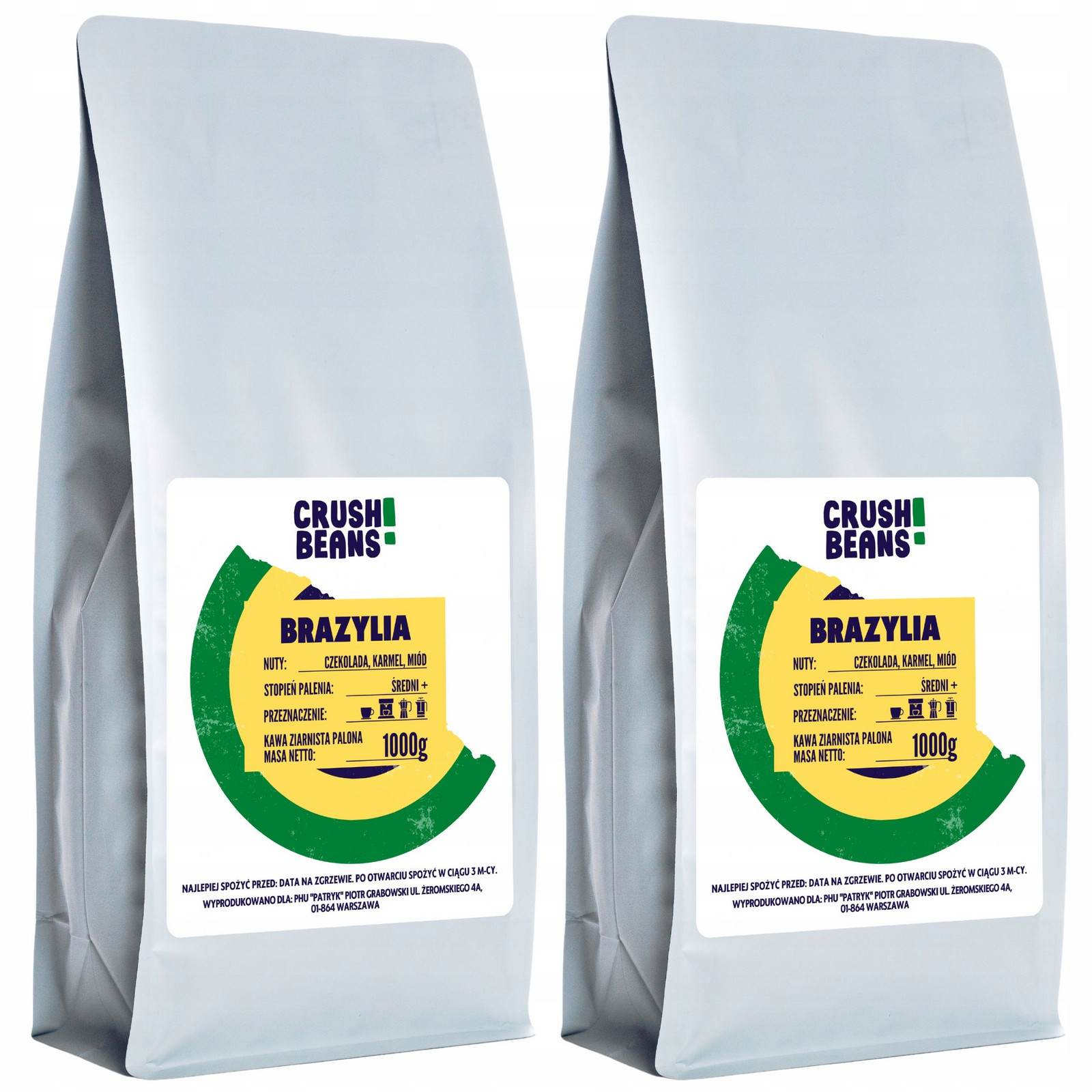 Zrnková káva 2kg Brazylia Crush Beans Arabika