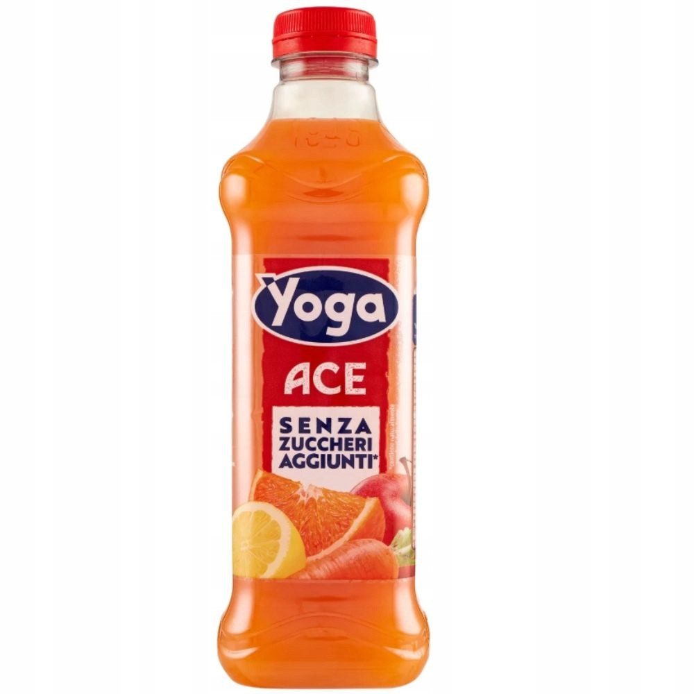 6x Yoga Ace Senza Zucchero– Italská šťáva plná vitamínů Bez přidaného cukru 1l