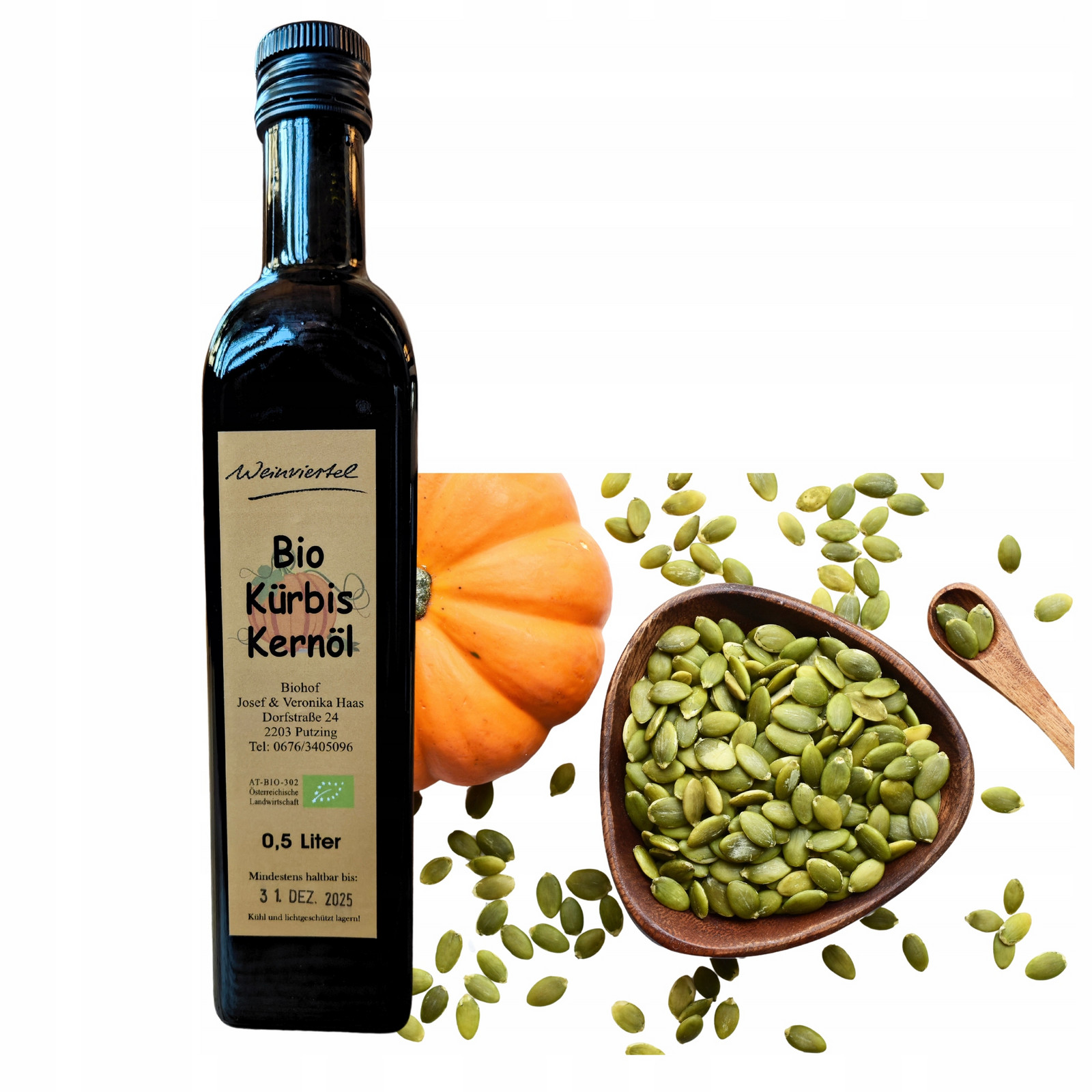 Dýňový olej Bio z Rakouska od výrobce čerstvý 500 ml Nerafinovaný