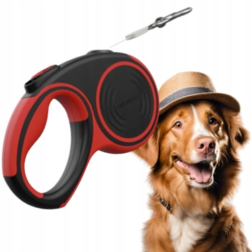 Vodítko Automatická Pro Psa páska 5 m (L) do 36 kg červená Dogness Liberty