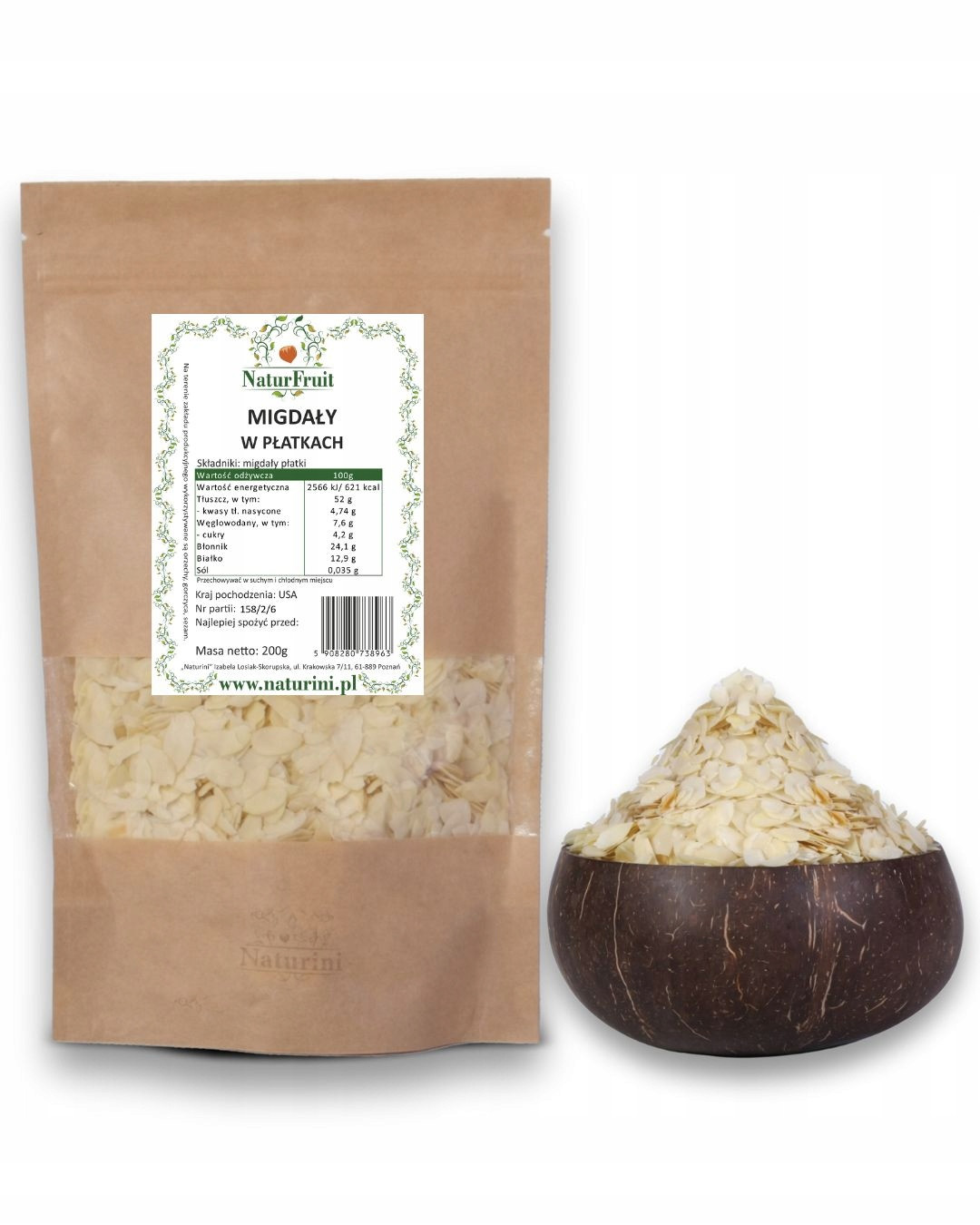 Mandlové Vločky, mandle plátky 1kg Celé 100% Přírodní