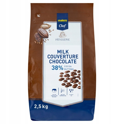 Čokoláda mléčná hrášky 2,5 kg makro Chef