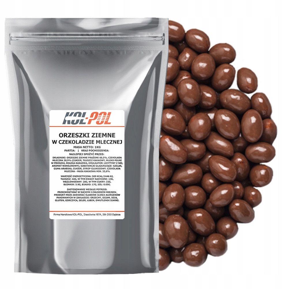 Arašídy v Mléčné čokoládě 1kg Pražené ořechy kvalita Kol-Pol