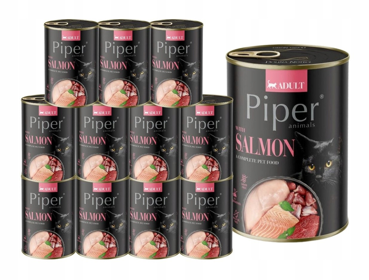 Krmivo mokré pro kočky Piper Dolina Noteci losos 12x400g