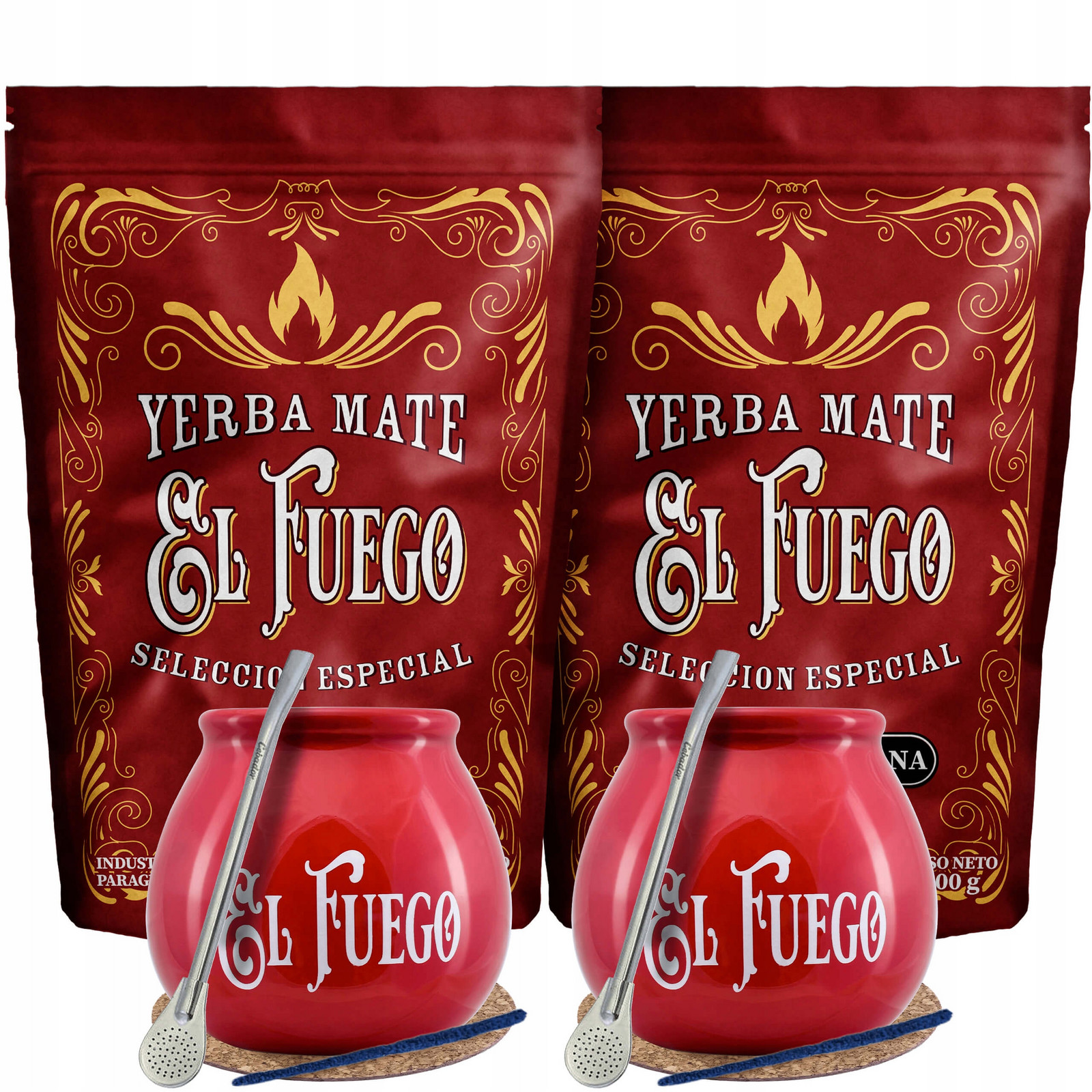 Sada Yerba Mate El Fuego pro dva Bombilla Moc