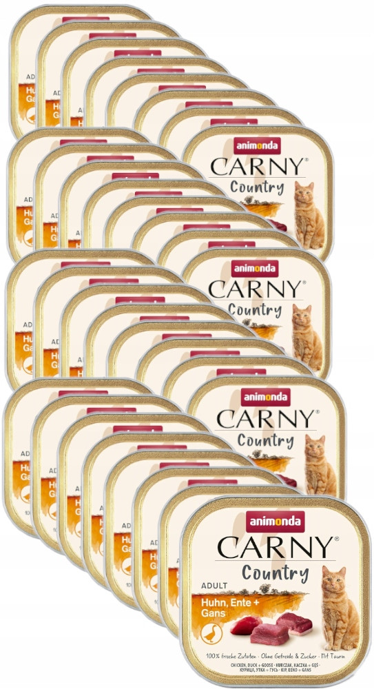 Výhodné balení Animonda Carny Country Adult 64 x 100 g - kuřecí, kachní, husí