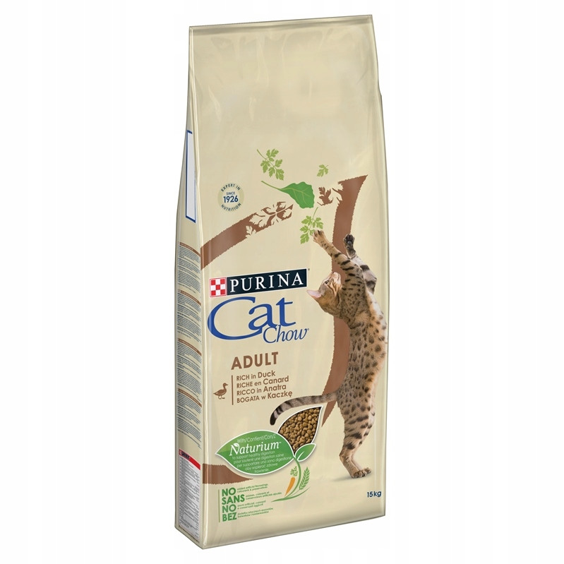 Purina Cat Chow Adult, 13 + 2 kg / 9 + 1 kg zdarma -  Adult s kachním masem 15kg - 13+2kg zdarma!