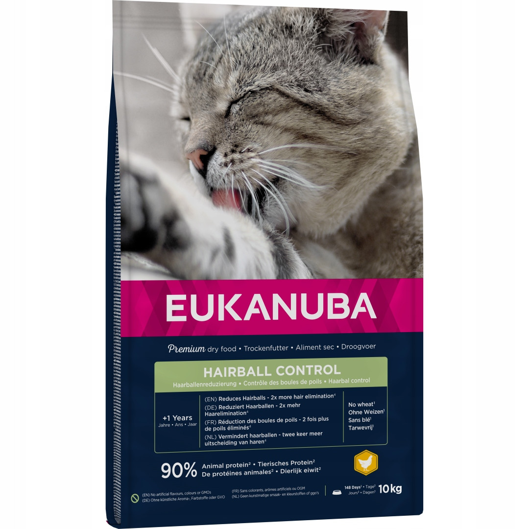 Eukanuba Hairball Control Adult - Výhodné balení: 2 x 10 kg