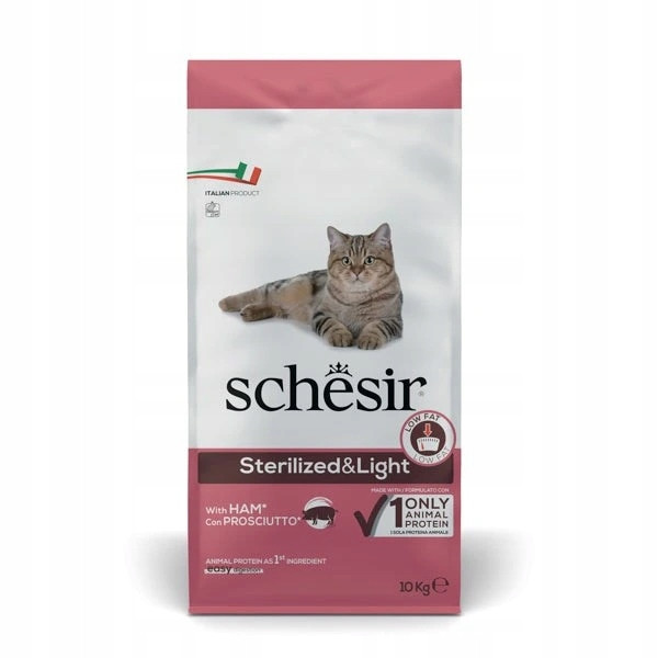 Schesir Sterilized & Light se šunkou - 10 kg