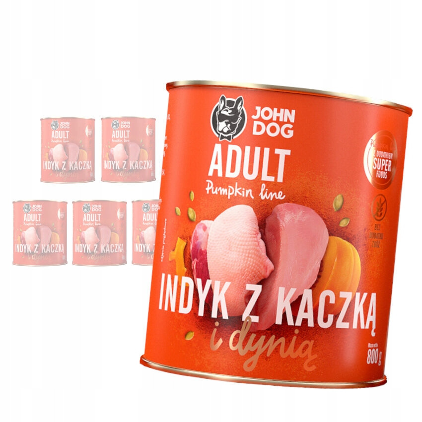 John Dog Krůta S Kachnou Vlhké Krmivo Pro Psa 6x800 g