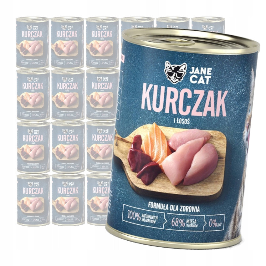 Jane Cat Premium Kuřecí Losos Pro Kočky 12x400g