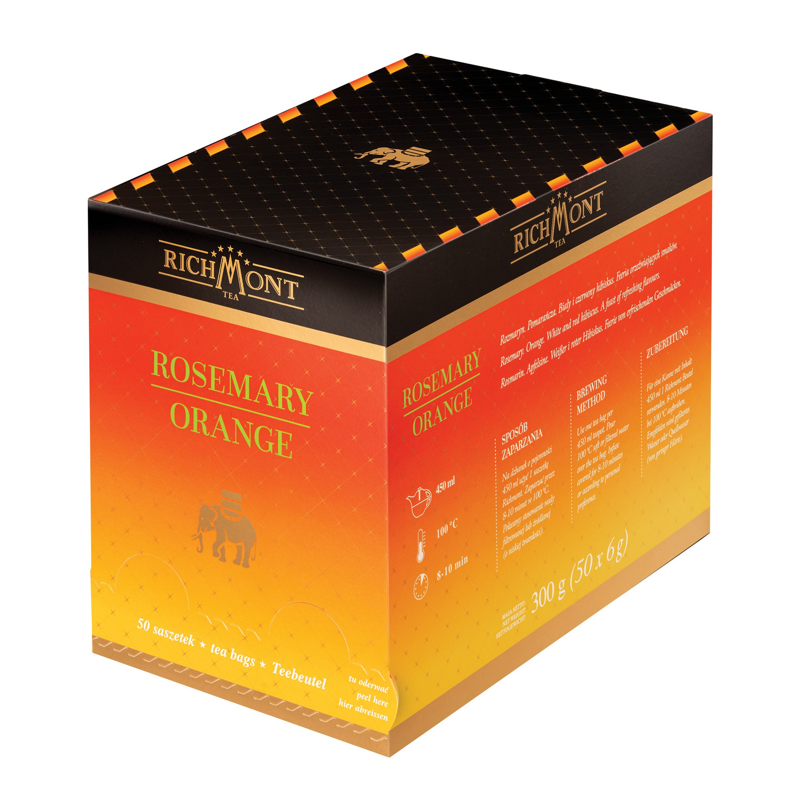 Ovocný Bylinný Čaj Richmont Rosemary Orange 50 sáčků Čaj