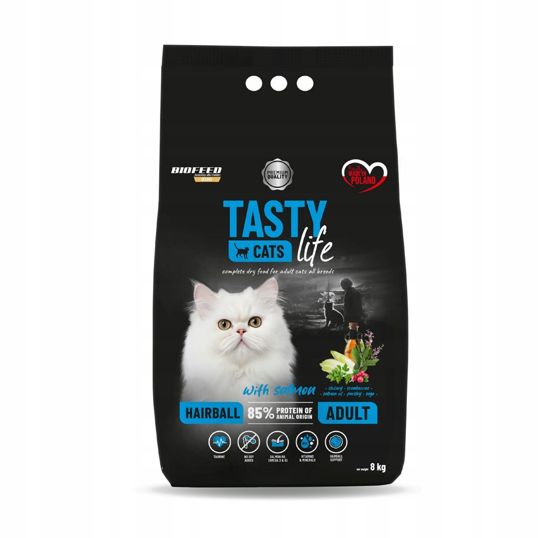 Biofeed Tasty Cats Life krmivo pro kočky s lososem 8 kg